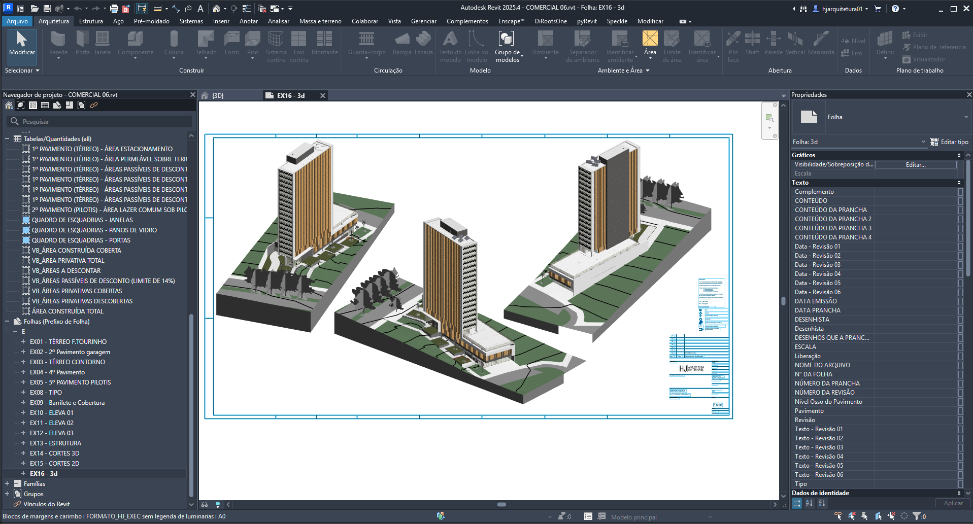 Conjunto comercial em prancha